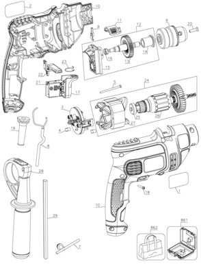 Page A Diagram and Parts List for TM550K-BR 2 Black and Decker Hammer Drill